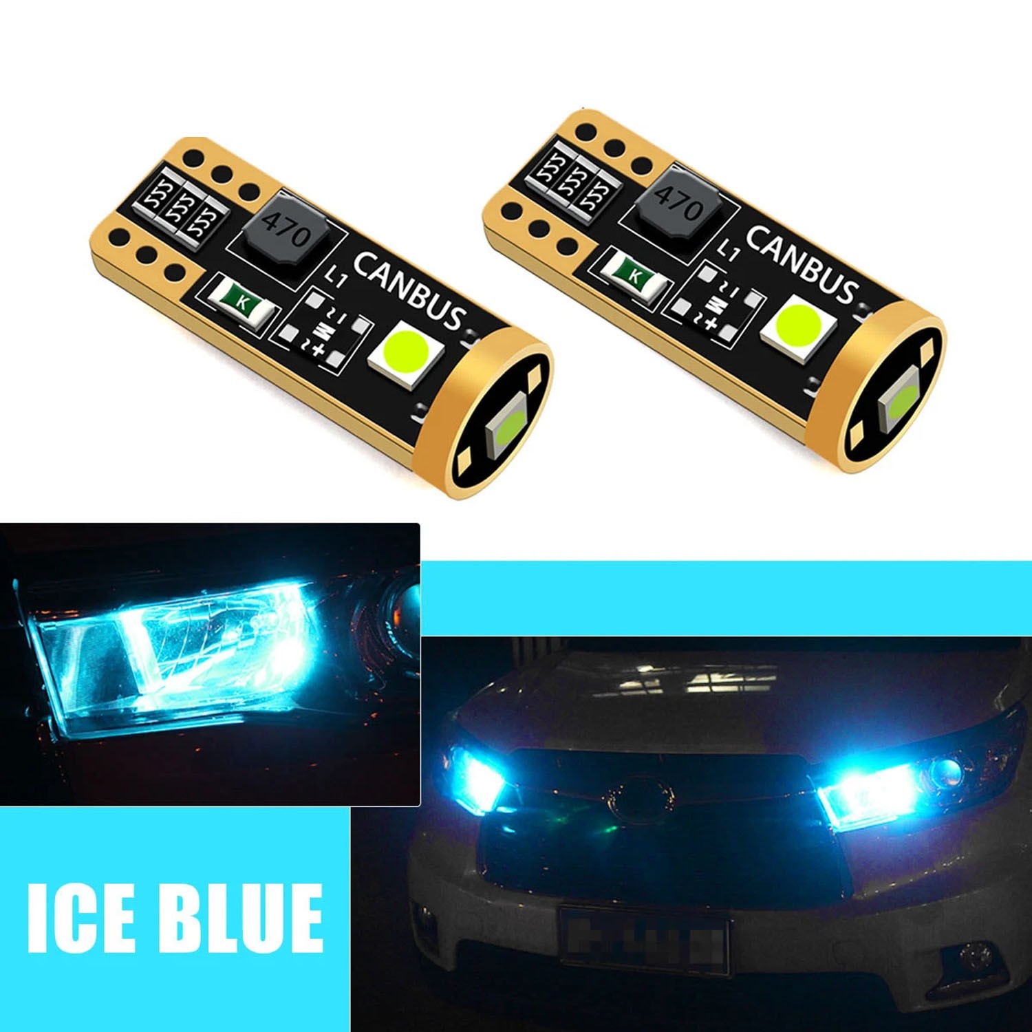 2PCS W5W T10 194 168 LED License Plate Bulbs – Color Options: White, Red, Blue