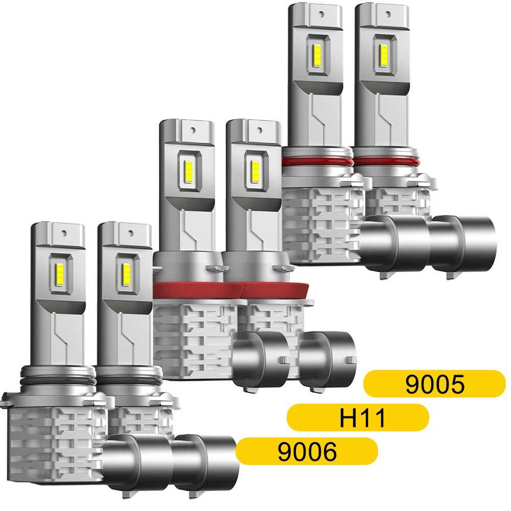 6×9005 9006 H11 LED Combo Headlight High Low Beam Bulb Fog Light Kit White 6500K