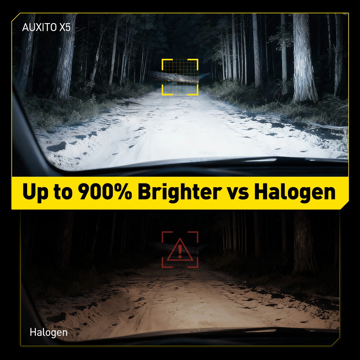 9012 HIR2 LED Headlight Bulb 6500K High/Low Beam Super Bright White AUXITO 4X X5