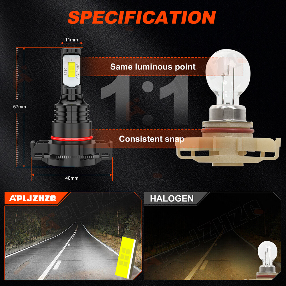 NEW 75W CSP LED Fog Lights For Chevy Tahoe 2007-2015 6000K White Bulbs Lamps