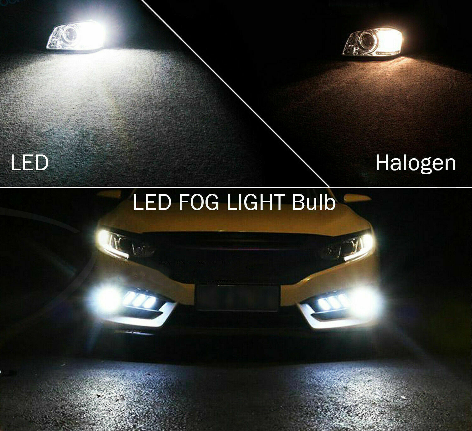 880 899 LED Fog DRL Light Bulbs 4000LM High Power 8000k Pure White Set of 2