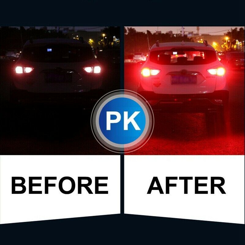 2pcs 1156 7506 LED Red Strobe Flashing Blinking Brake Tail Light Lamp Bulbs