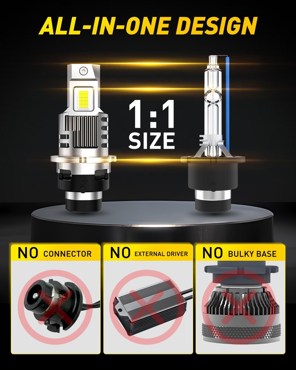 PAIR 6500K D2S D2R D2C HID Xenon Bulbs Factory Headlight HID Replacement White*