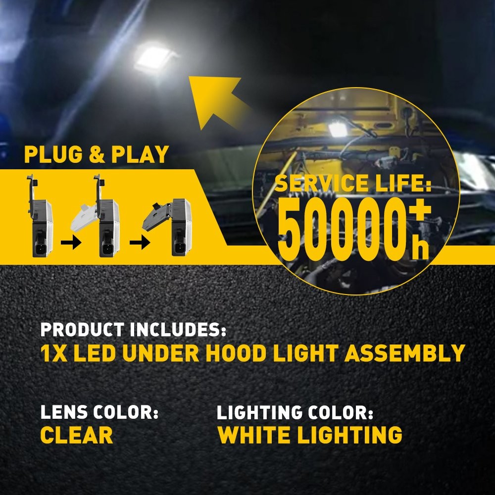 [BRIGHT]Underhood Hood Courtesy LED Lamp Light For Ram Wrangler Grand Cherokee V