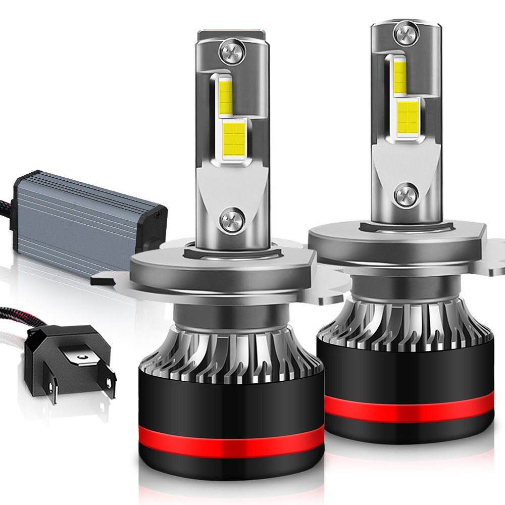 2PCS CSP LED Headlight H4 9003 High/Low Beam 6000K Bulbs Error Free 350W 25000LM