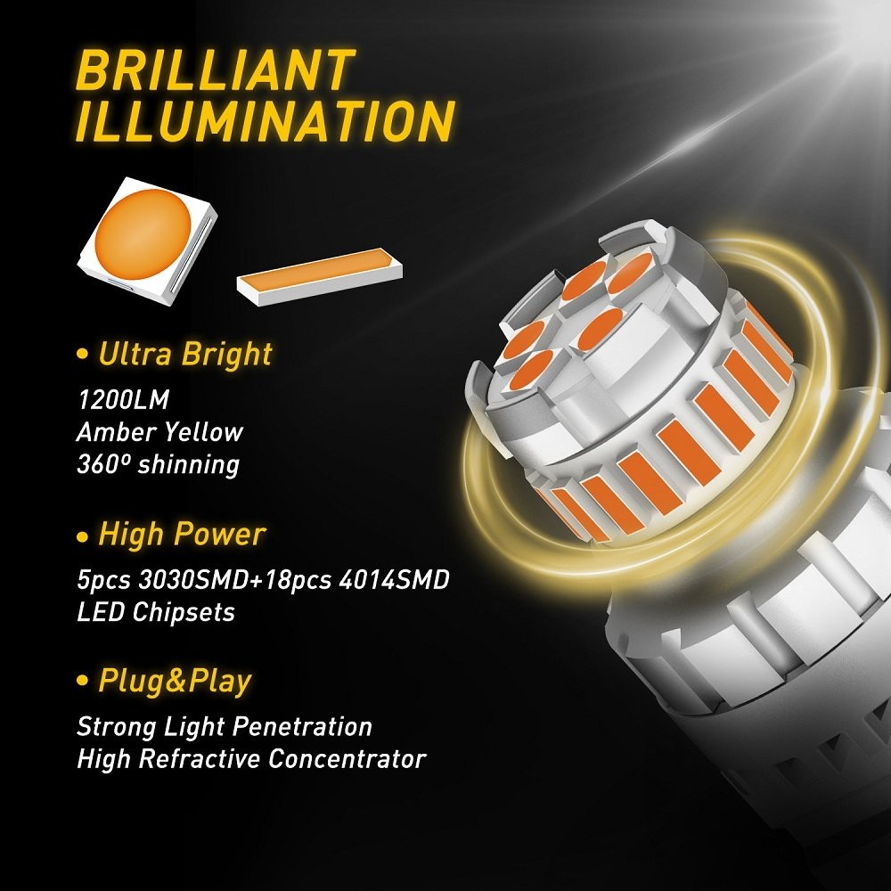 1-10Set 3157 LED Turn Signal Light Bulb Amber Anti Hyper Flash Error Free CANBUS