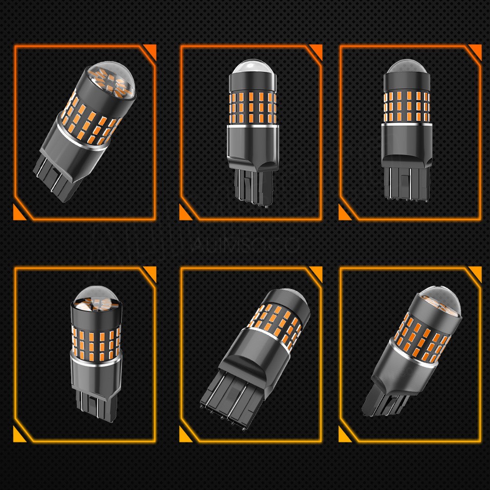 3000K Amber 7443/7440 LED Front Turn Signal Light Bulbs No Hyper Flash Canbus A