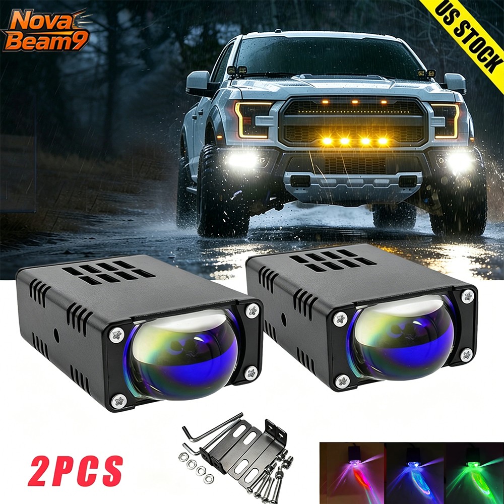 2PC 160W Grile LED Light Pods Car Front Headlight Motorcycle ATV UTV Projector