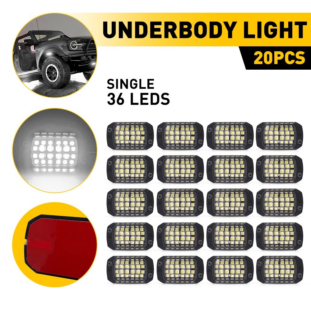 4-20PC Underglow Light Super Bright Pure White Light for Car Truck Universal EXD