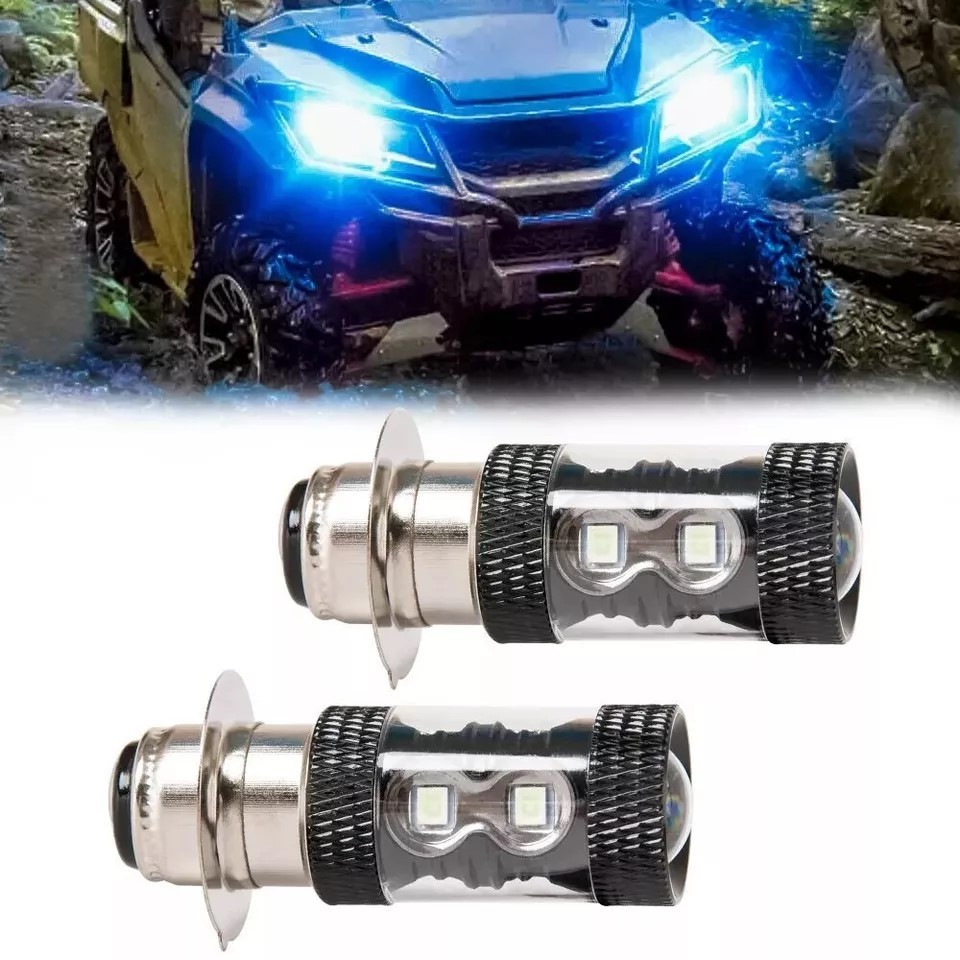 H6 Headlight 8000K Blue LED Bulbs New For Yamaha YFZ450 2004 2005 2006 2007-2009
