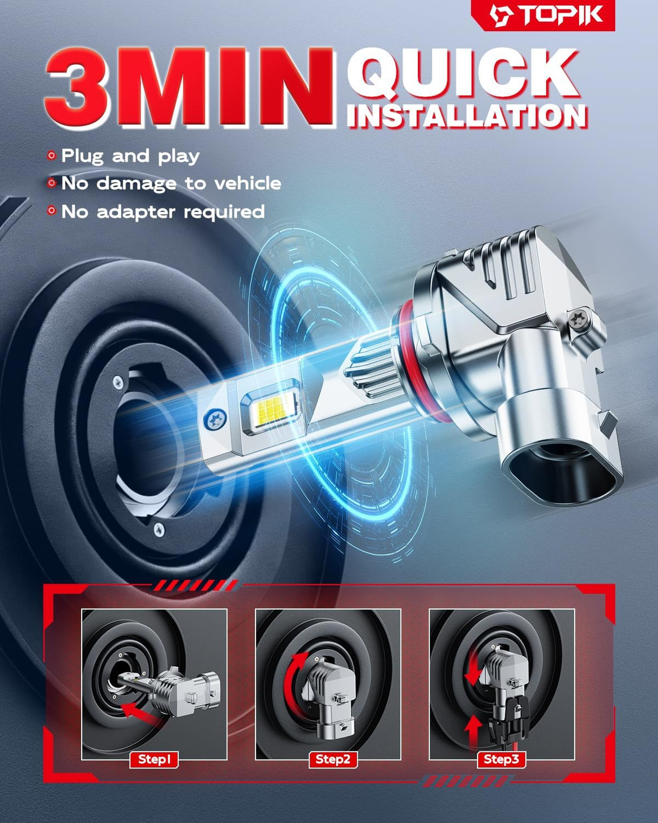 9005 HB3 LED Bulb 900 Bright White CANbus Ready Fog Lights 50000 Hours Lifespan