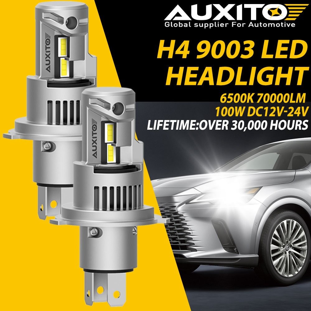 AUXITO H4 HB2 9003 90W 6000LM LED Bulbs Headlight Kit Clear White Super Bright