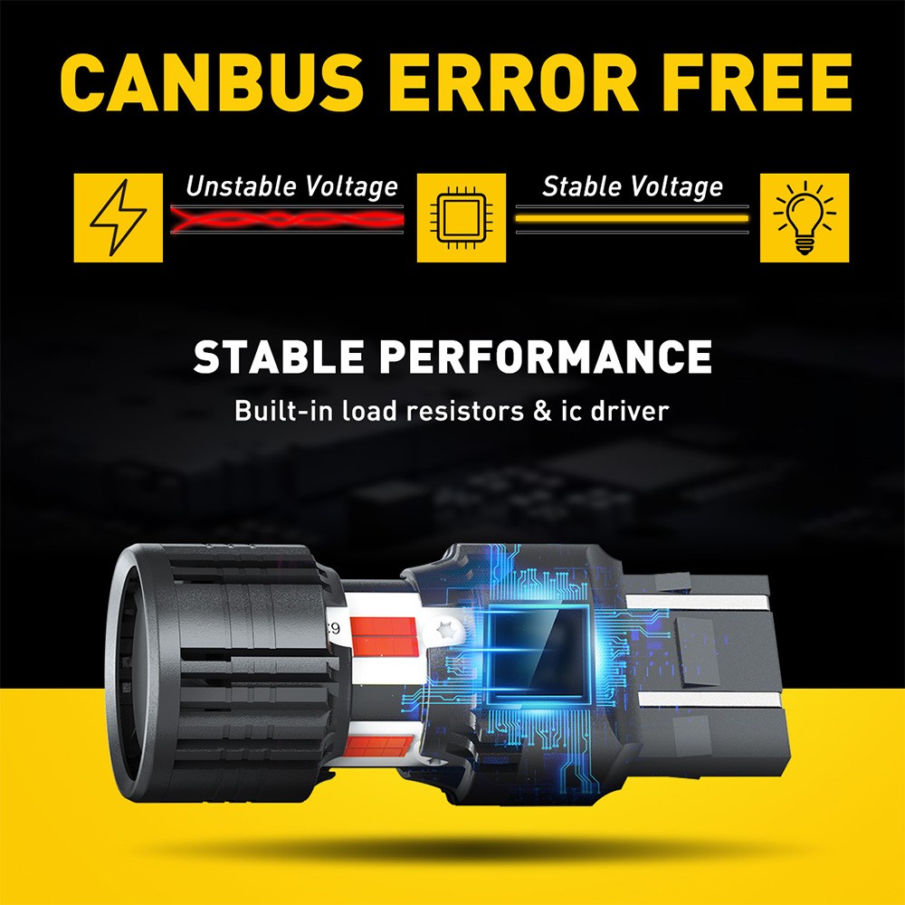 2x 7743 Led Bulbs Error Free Canbus Ready Anti Hyper Pure Red Built in Resistor