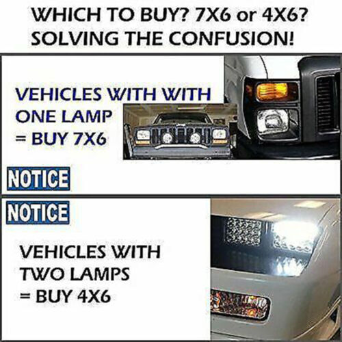 Pair 7×6 inch Led Headlights High Low Beam Fit Chevrolet C10 C20 C30 K10 K20 K30