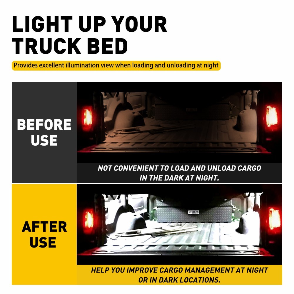 2PCS White LED Cargo Lights w/ Wiring 5182673AA Fit For 2016-2018 Dodge RAM 2500