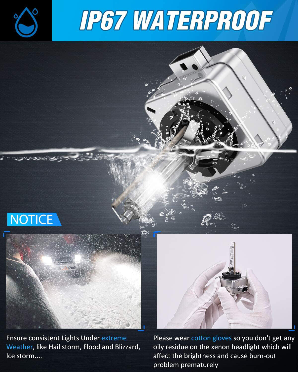 For Cadillac XTS 2013-2017- 6000K HID Xenon Headlight Bulbs High & Low Beam Qty2