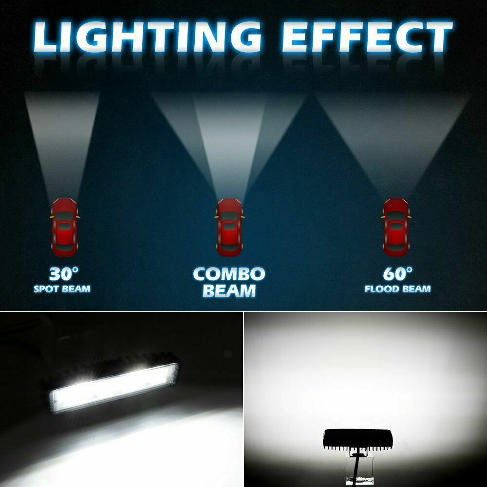 LED Work Light 6 Inch 48W 12V Driving Strip Flood Beam light Bar SUV Offroad 1PC