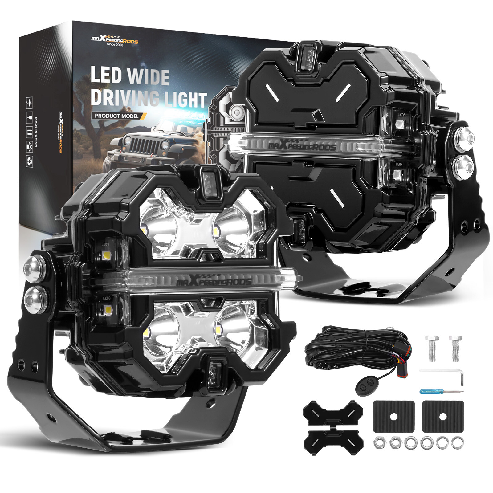 3.5″ LED Pod Lights 160W Spot Beam Side Shooter Driving Auxiliary Light DRL