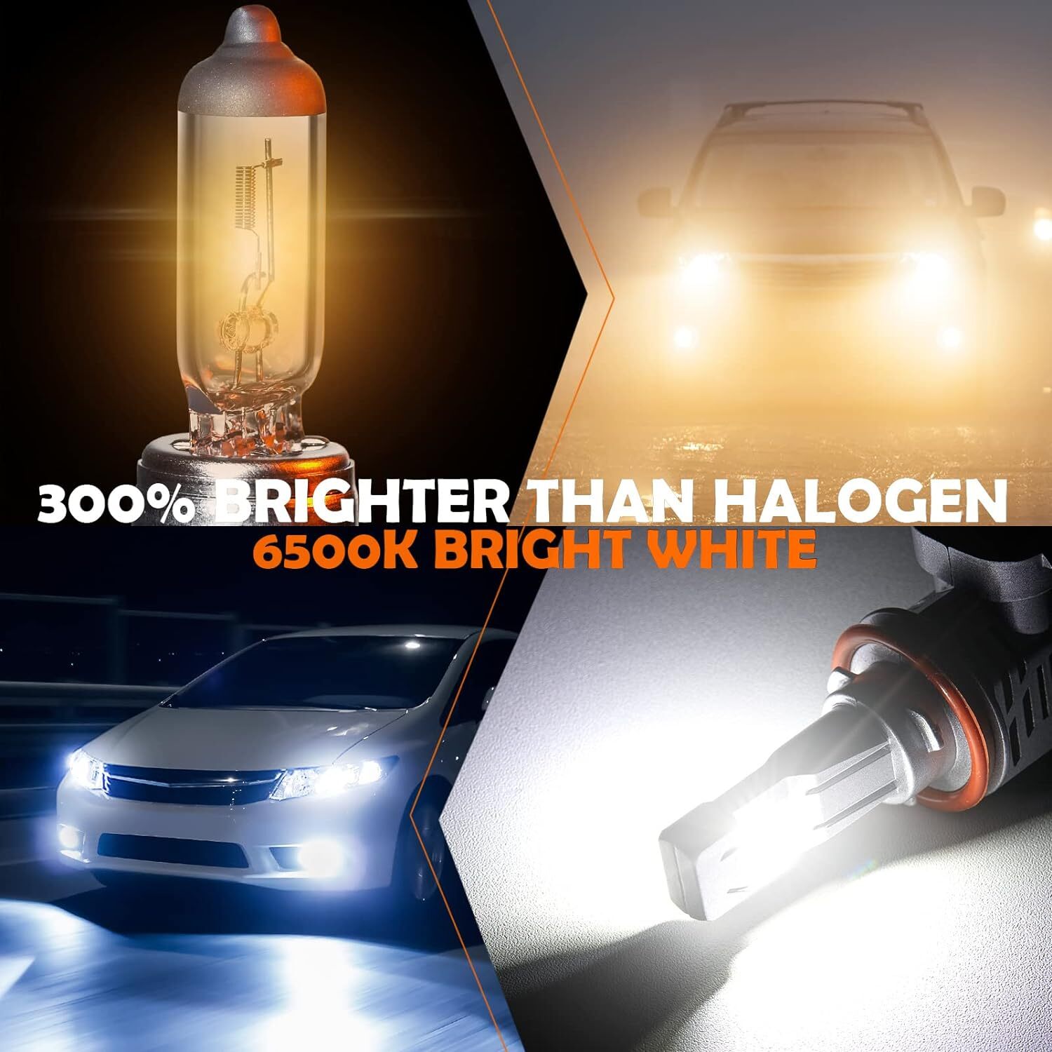 9005 LED Headlight Super Bright Bulbs Kit White 6500K 360000LM High Beam NEW