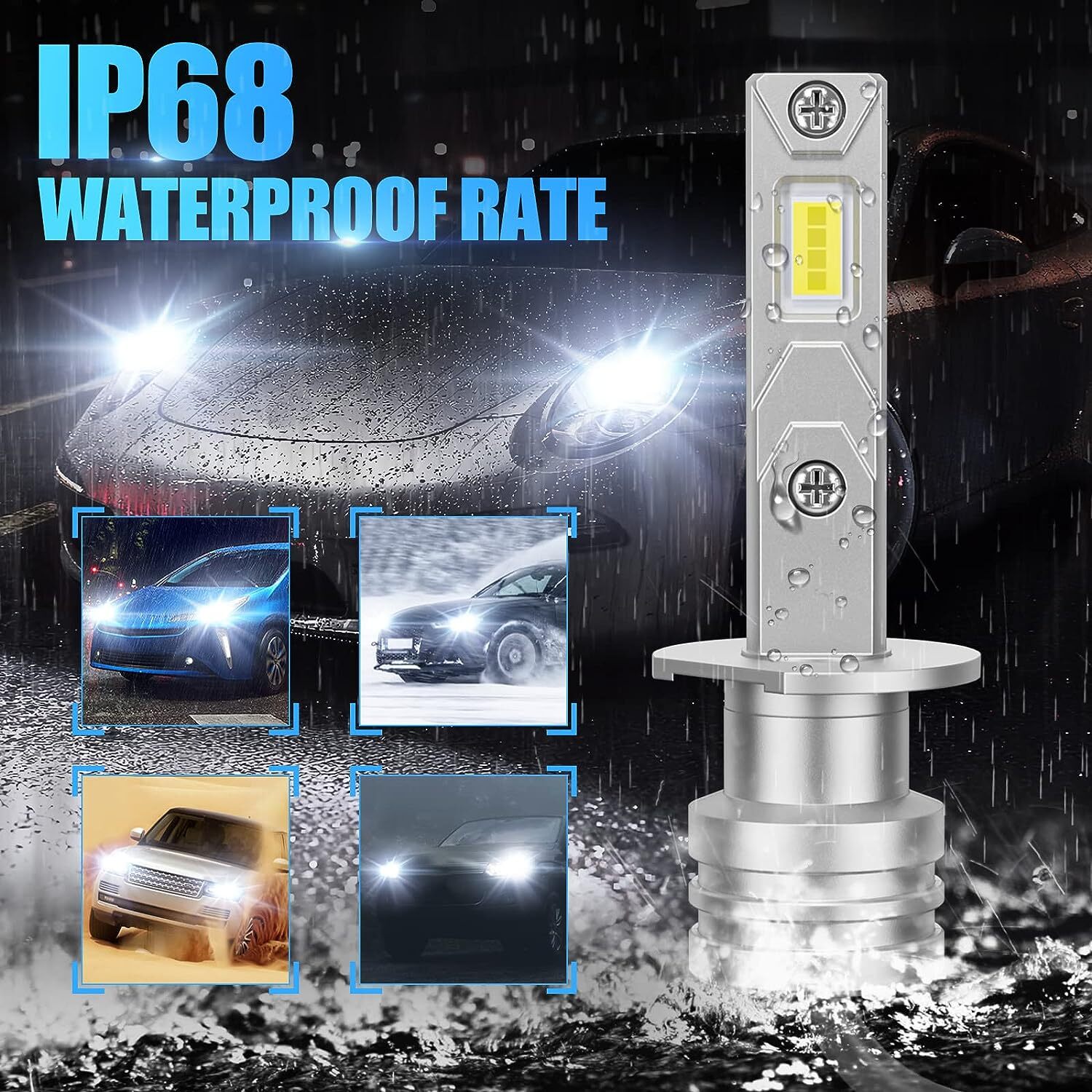 SUPAREE H1 LED Headlight Bulb Conversion Kit Hi/Low Beam Lamp 6500K Super White