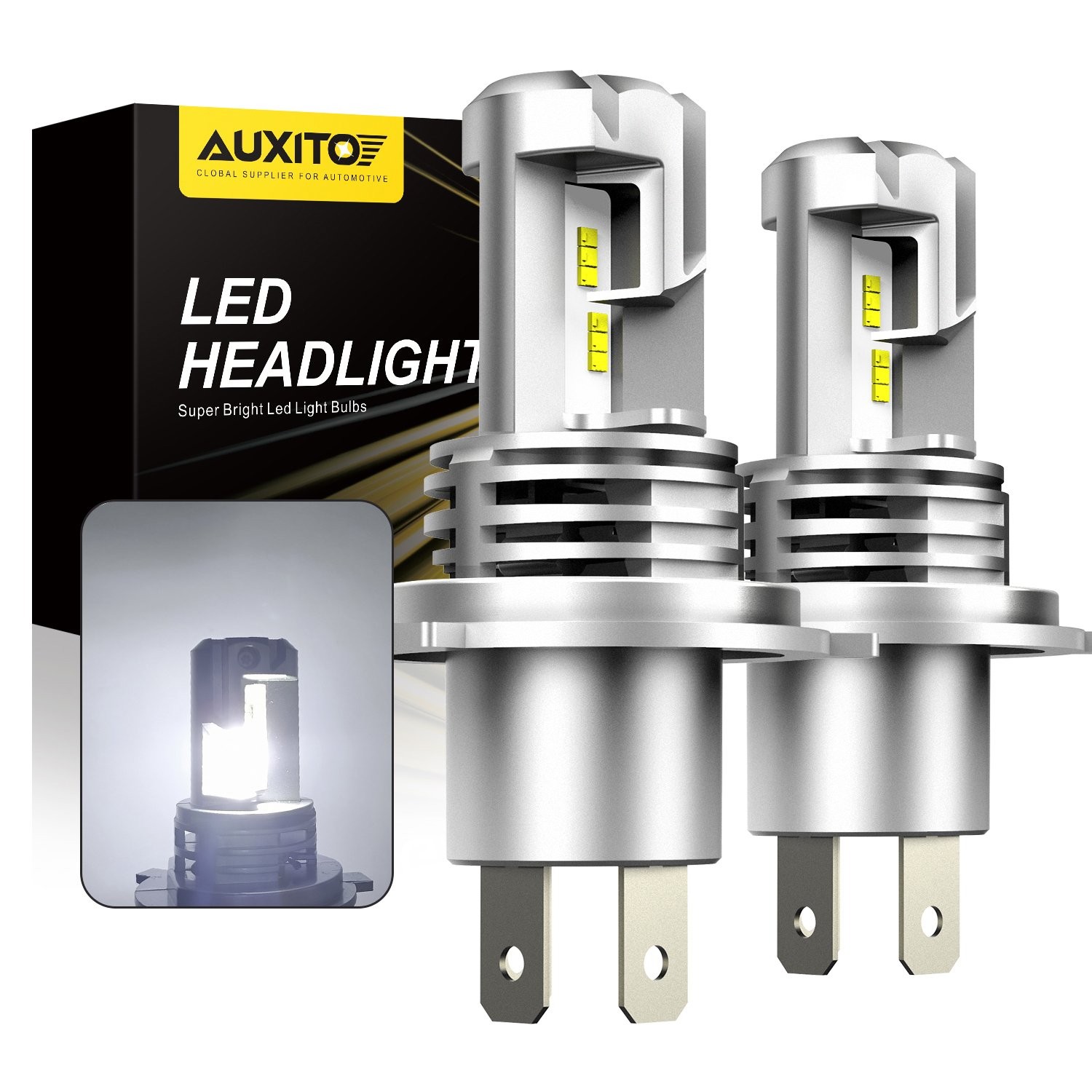 9003 HB2 H4 AUXITO High LED Low Beam White Bright Headlights 30000LM CANbus