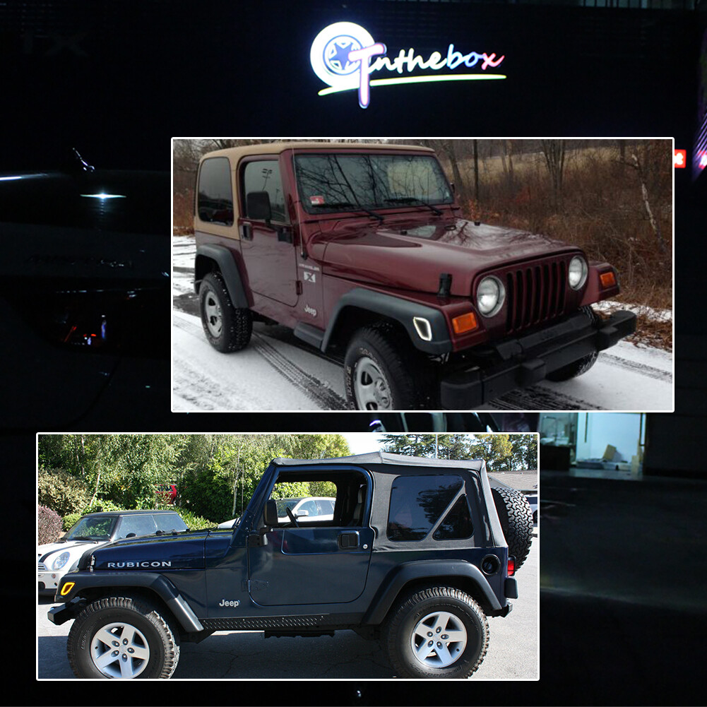 For 1997-2006 Jeep Wrangler Smoke SWITCHBACK LED Amber&White Side Marker Lights