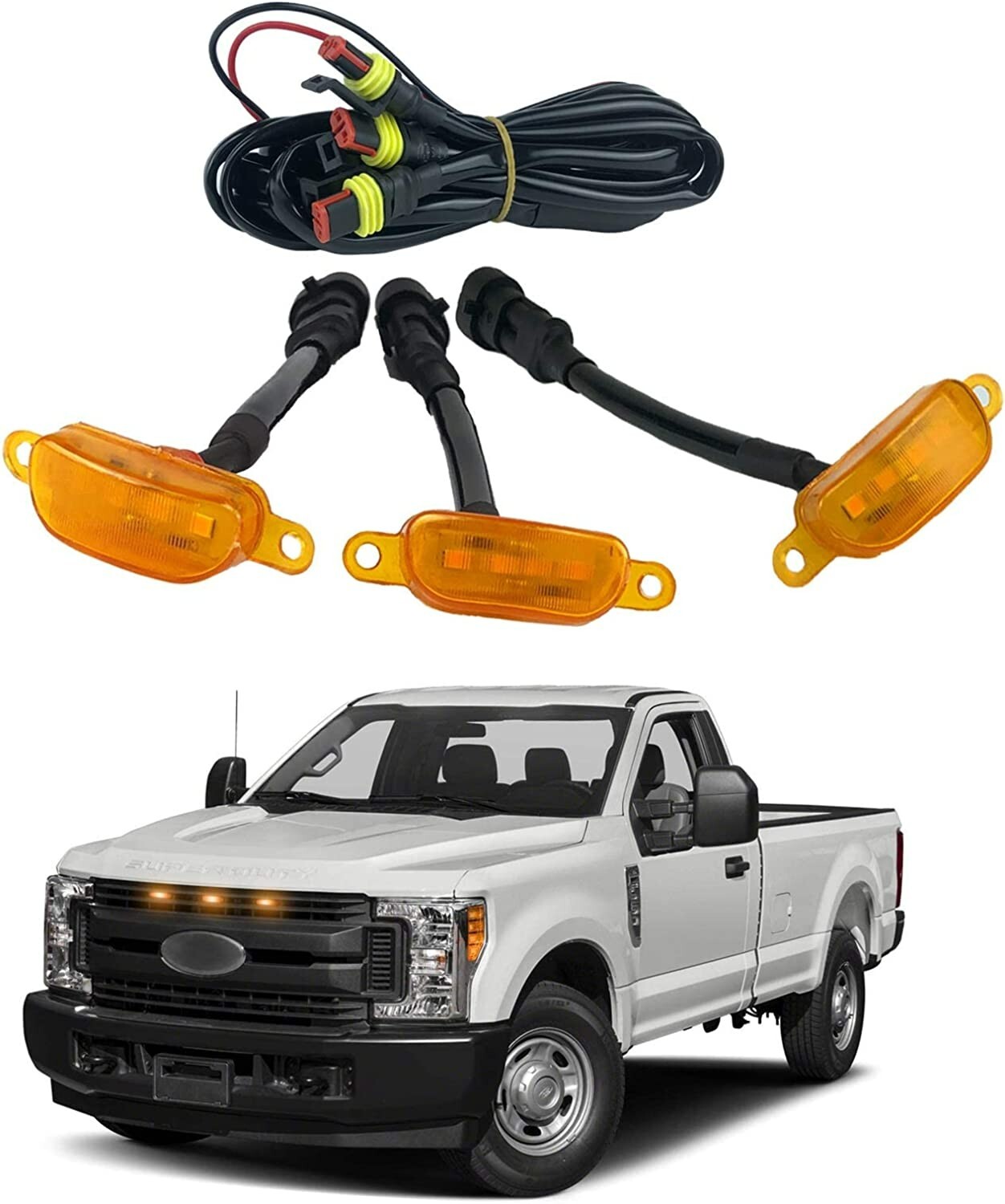 Front Grille Lights for 2004-2019 Ford F150 F250 F350 External LED Decoration