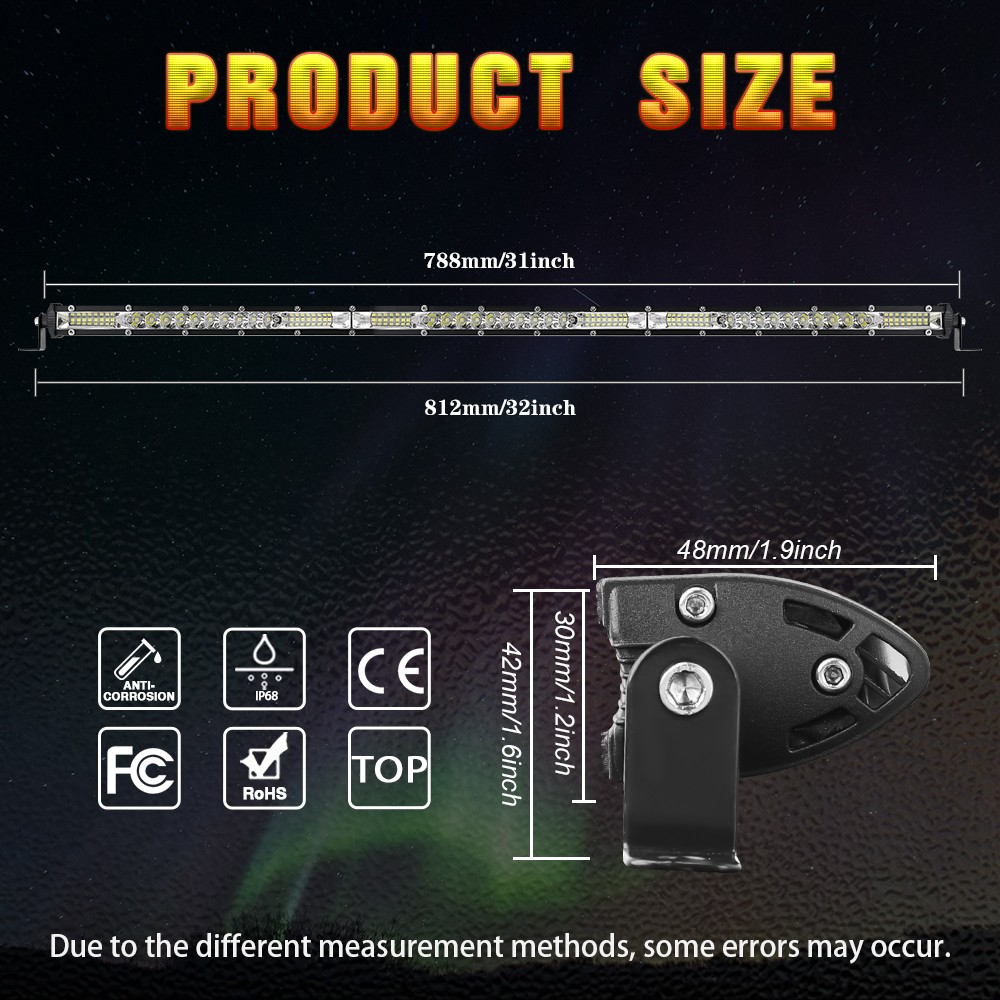 720W 30-31″ LED Light Bar w/ Lower Bumper Bracket Wiring For 03-18 RAM 2500 3500