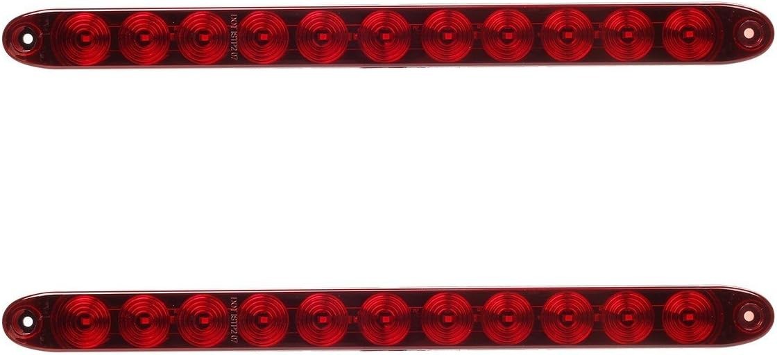 2PCS Red 15″ 11 LED Trailer Light Bar Sealed Stop Turn Tail Park Third 3rd Br…