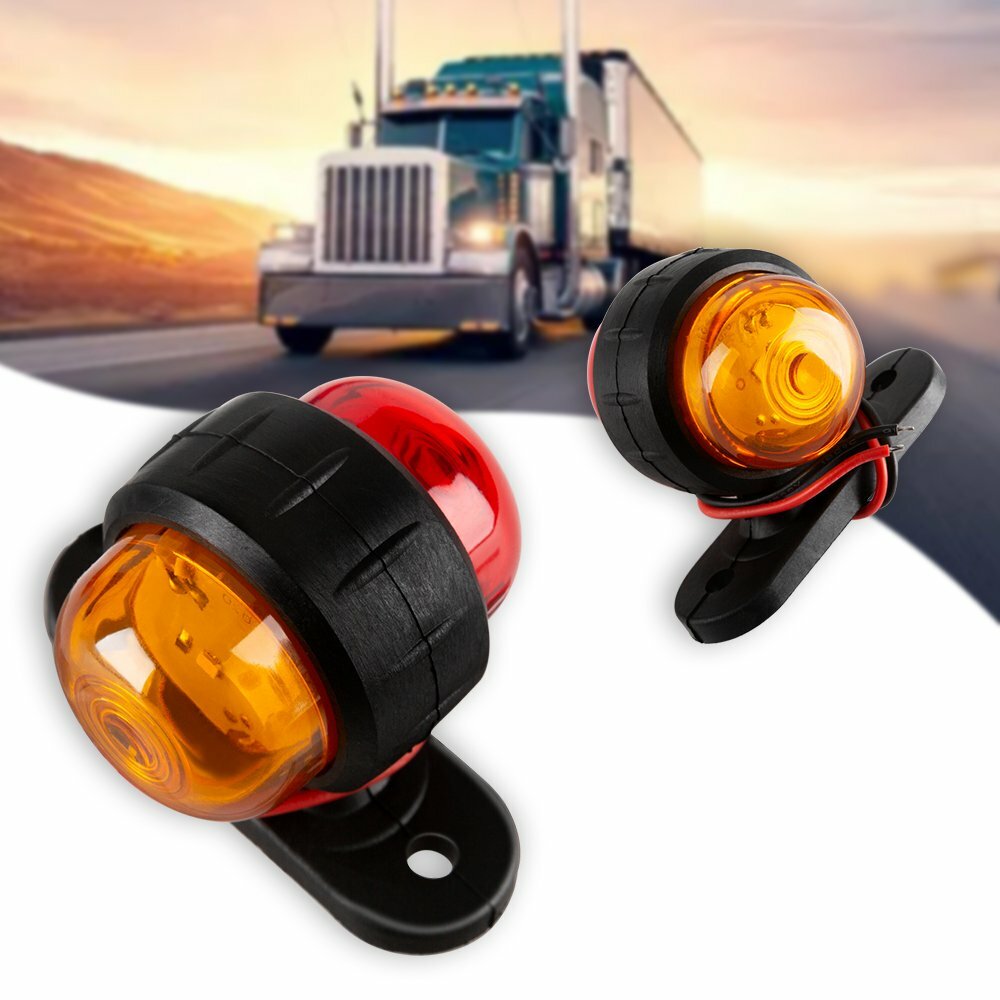 2x 2LED Red Amber Side Marker Lights Outline Lamp Car Truck Trailer Van 12V/24V