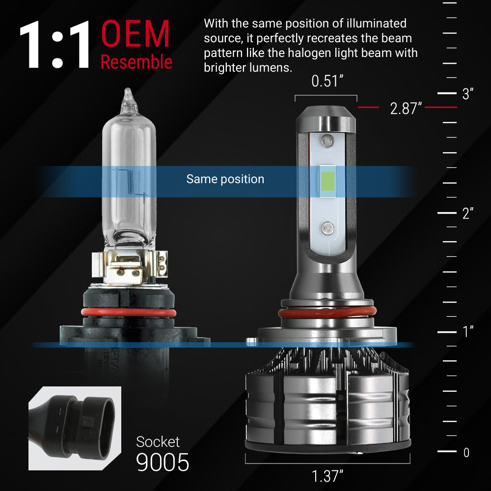 9005 HB3 NEW CSP LED Headlight Bulb High Beam only