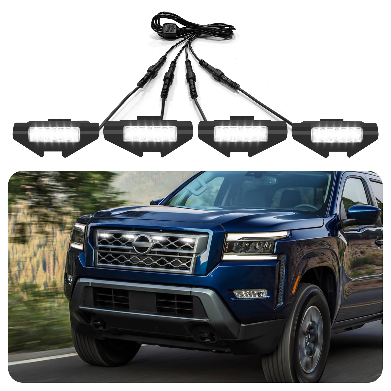 Led Grill Lights for 2022 2023 2024 Nissan Frontier Raptor Lights S SV Pro4x OEM