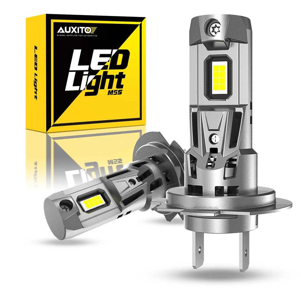 AUXITO 44000LM White H7 LED Headlight High Low Beam 6 Brighter 120W CANBUS D