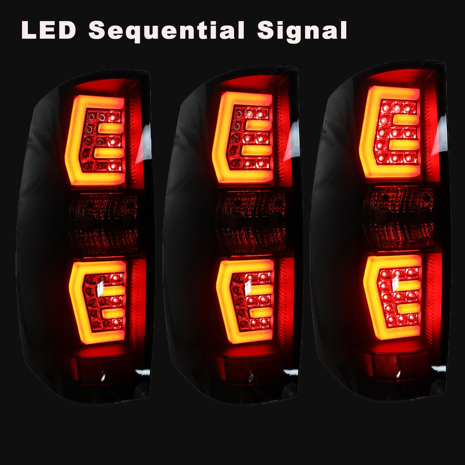 For 2007-2014 Chevy Suburban Tahoe LED Sequential Signal Light Tube Tail Lights