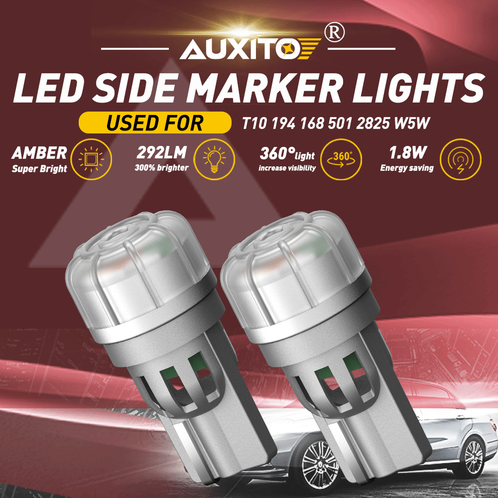 LED Amber Yellow Front Side Marker Light Bulbs Side Blinker Lamp, Short & Fit