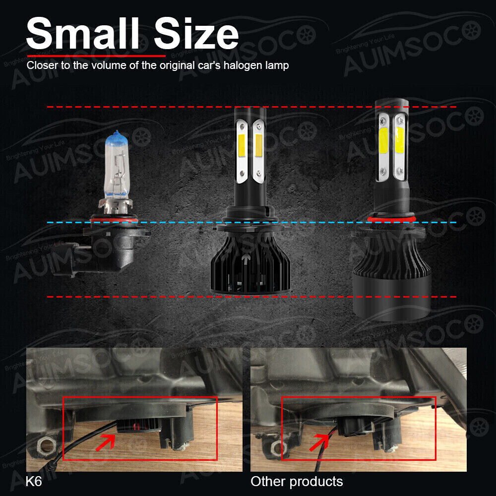 White LED High+Low Beam Headlight Lights Bulbs For 2017 2018 2019-2021 F250 F350