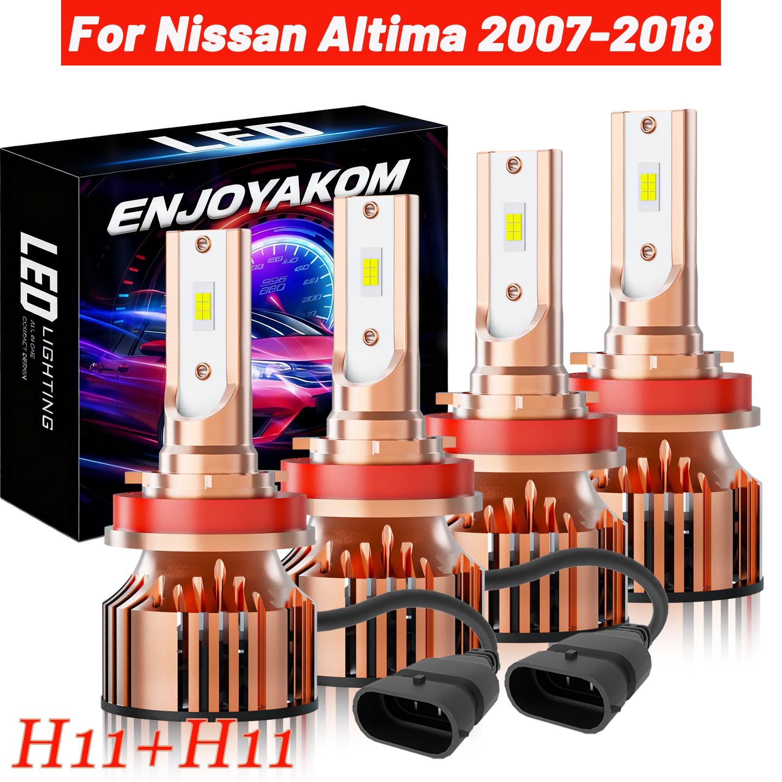 For Nissan Altima 2007-2018 LED Headlight Kit Bulbs Super Bright 72000LM 4pcs