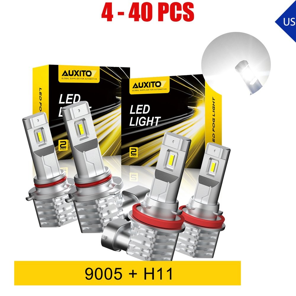 9005 H11/H8 LED Headlight Bulb High Low Beam Conversion 6500K White Canbus 4-40X