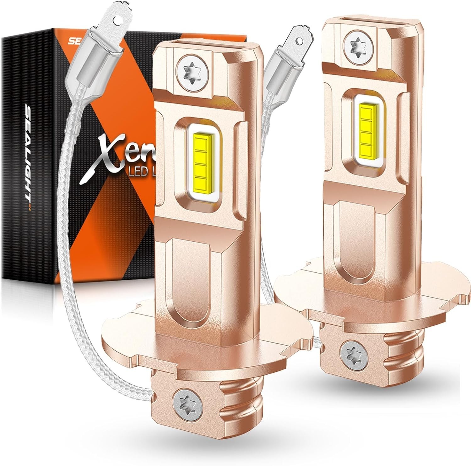 Super Bright H3 LED Fog Lights 600% Brighter – Long-Lasting 50000 Hours, 2 Pack