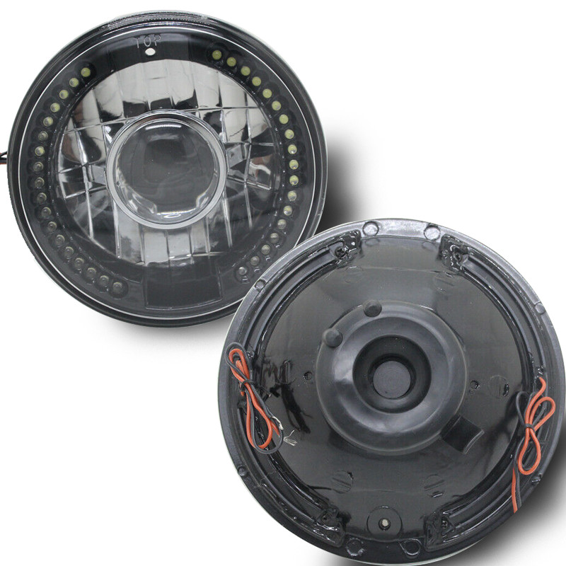 Pair 7″ Inch White LED Halo Chrome Housing Headlights For 2003-2007 Jeep Liberty
