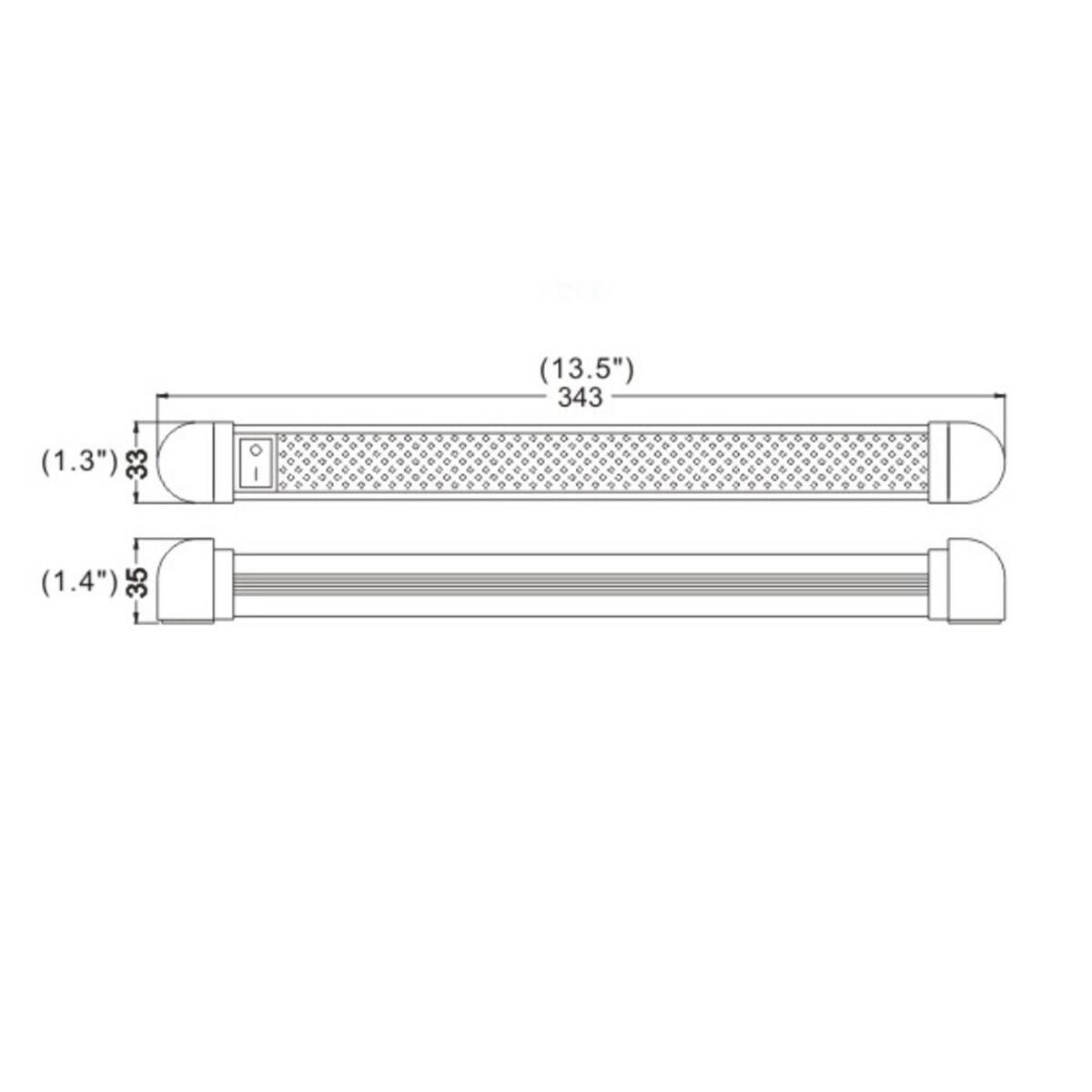 13.5″ 200lm RV Van LED Interior Light Fixture On/Off Switch 180° Pivoting Mounts