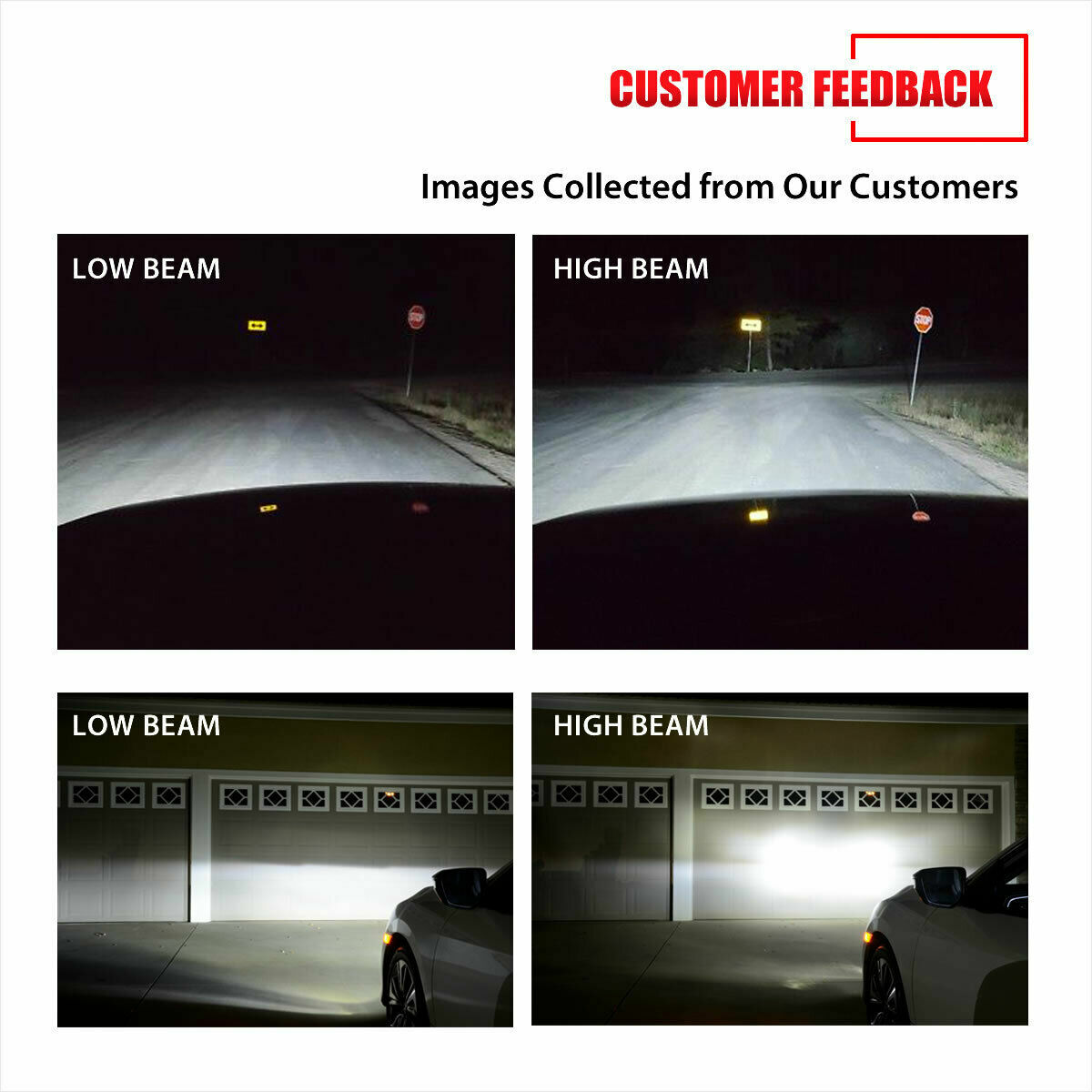 LASFIT H13 9145 Combo Kit LED Headlight Fog Light Bulb for Ford F150 04-14 6000K