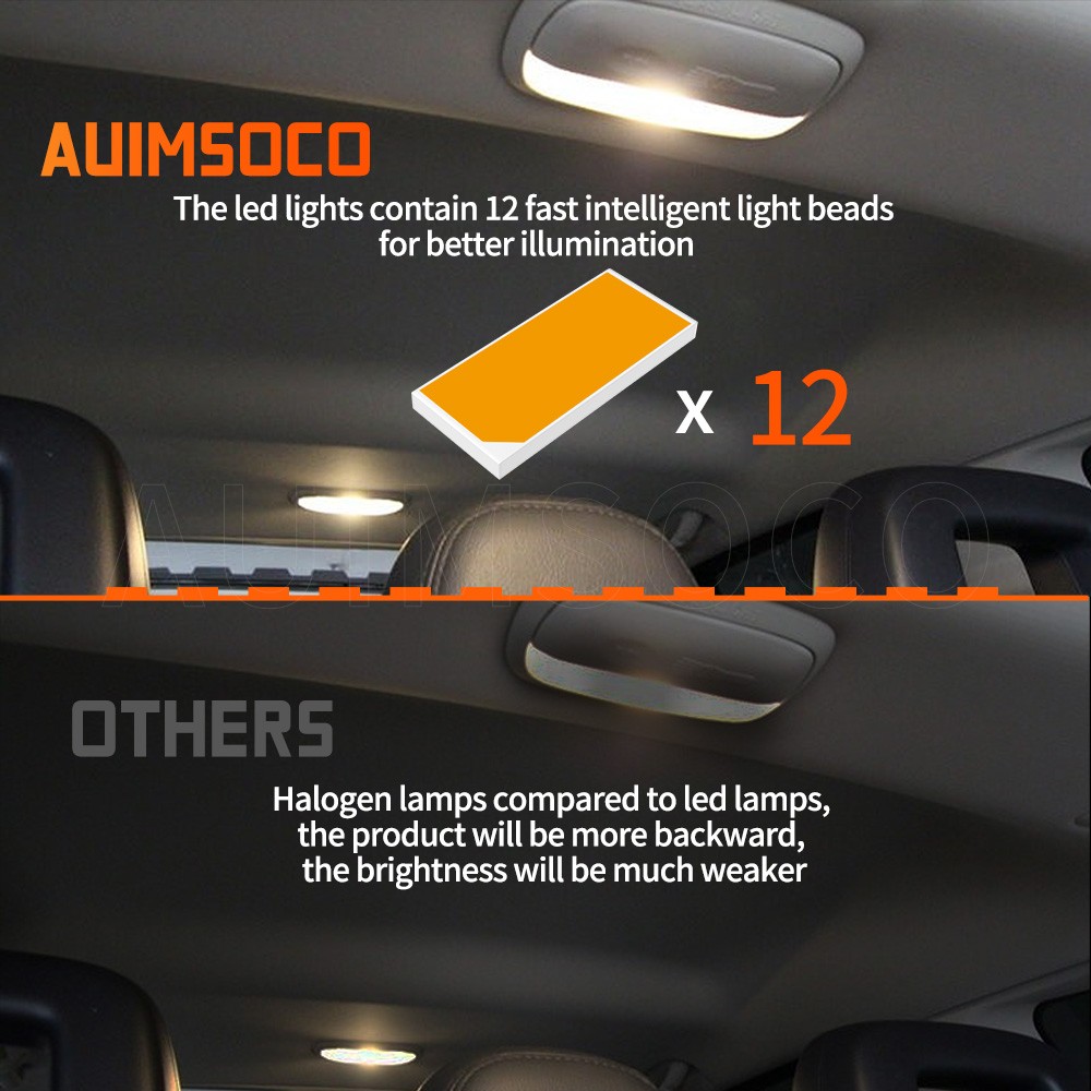 3000K Amber LED Front Side Marker Light Bulbs 168 194 2825 T10 Bright SMD