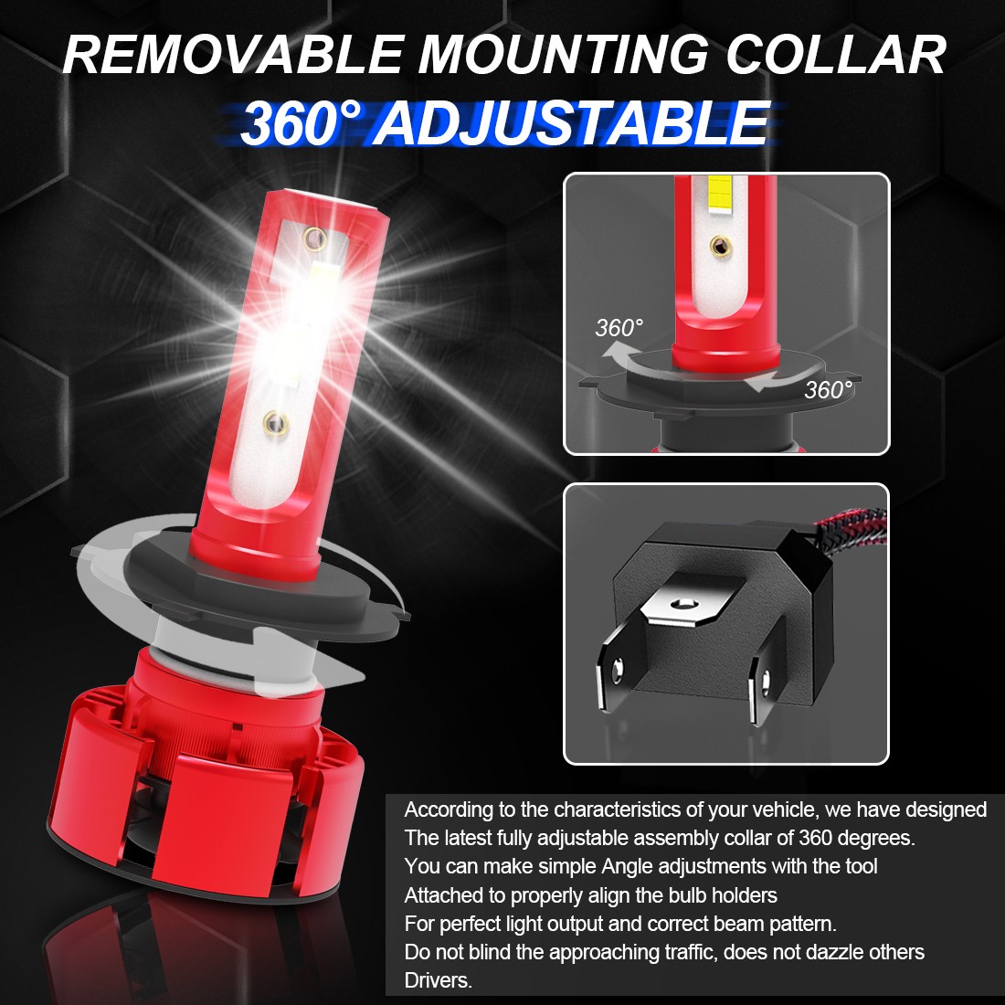 Pair H4 9003 HB2 LED Headlight Bulbs Kit High&Low Beam Super Bright 6000K White