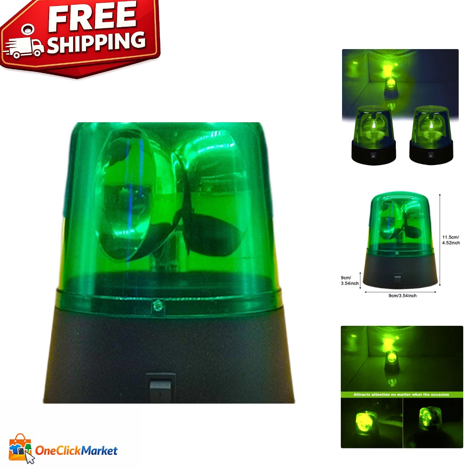 360° LED Strobe Light – Green Disco Lamp for Unforgettable Parties & Events