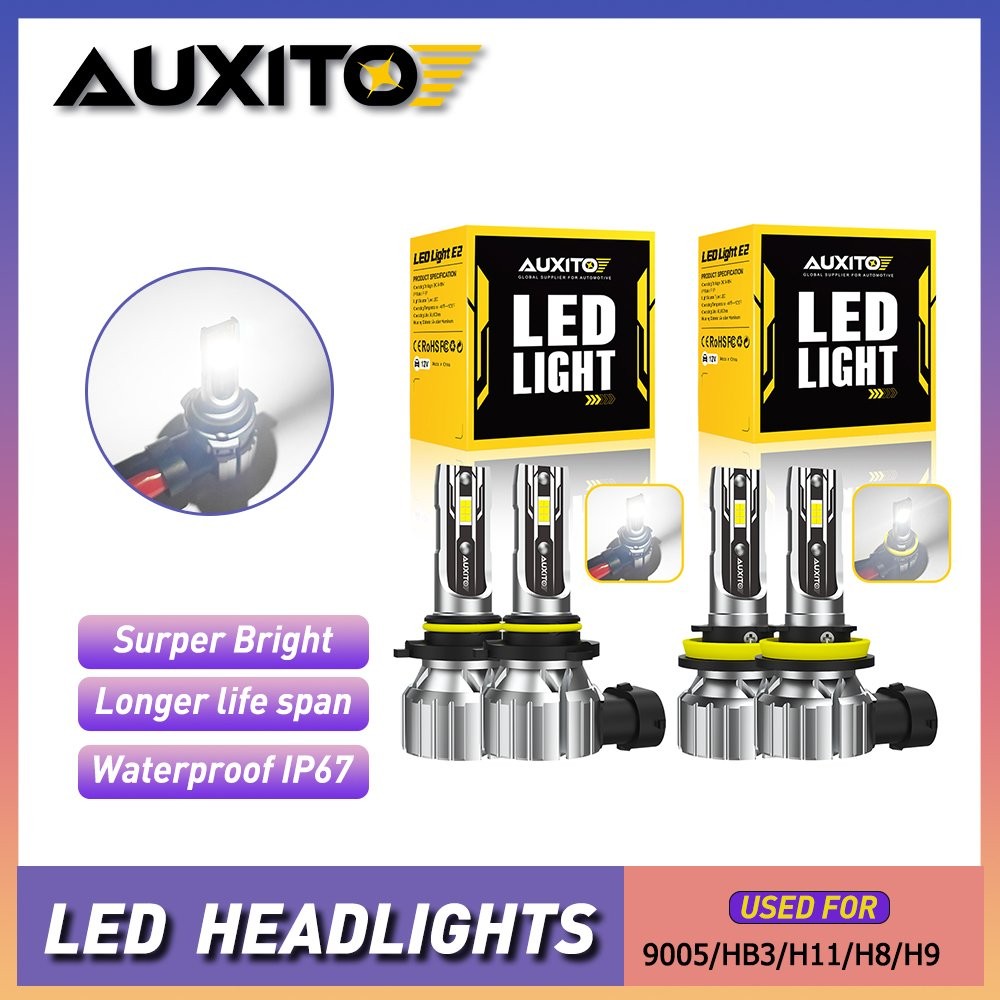 AUXITO CANBUS 9005 & H11 H8 LED Headlight Fog Light High Low Beam White 40000LM