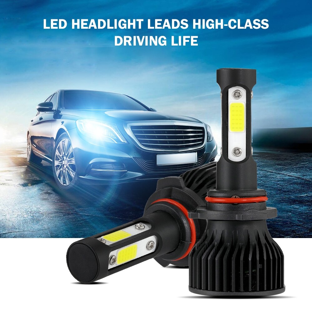 4 Sides 9005 H11 LED Headlight Bulbs Conversion Kit High Low Beam Bright White
