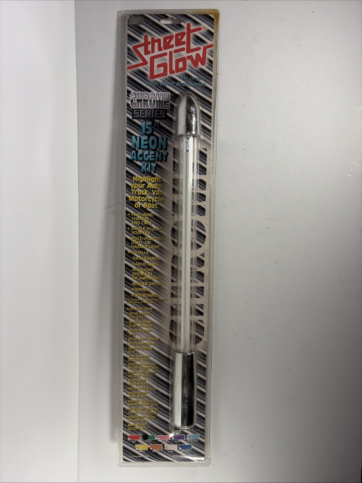 Street Glow 15” NEON Accent Kit Chrome Series Different Colors Early 2000’s Y2K