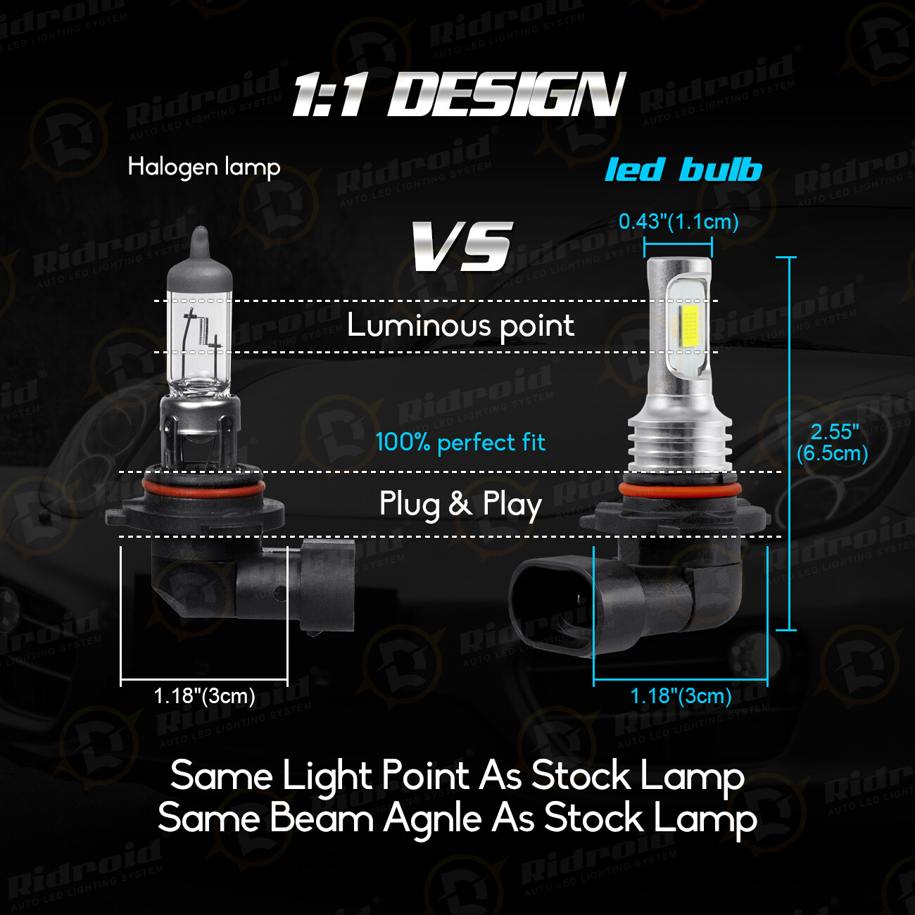 Amazing H10 9145 9140 9005 9045 LED Fog Light Bulb Conversion Kit OEM 200W 6000K