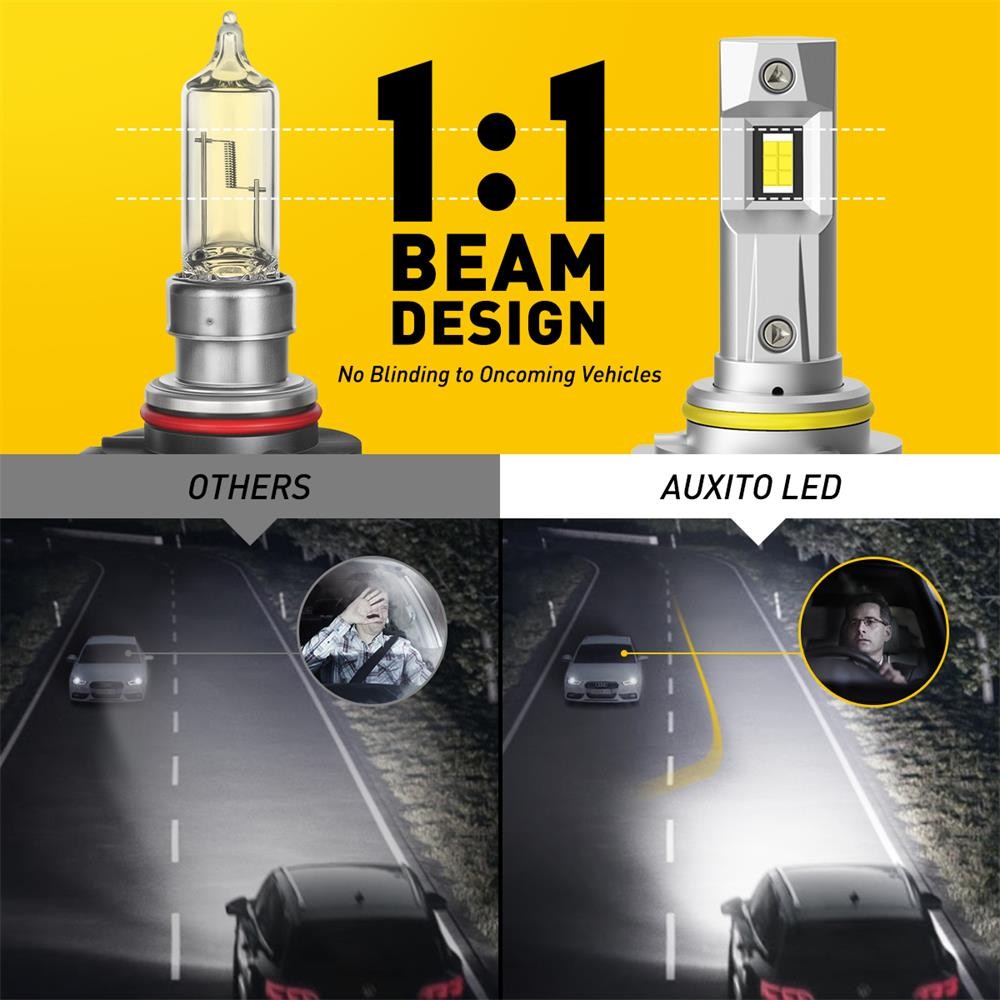 AUXITO 9006 LED Headlight Bulbs BRIGHTEST Kit Low Beam 6000K ERROR FREE CANBUS
